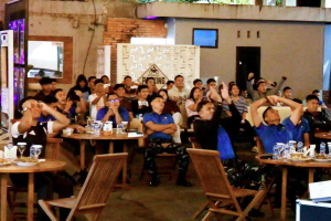 Lanud Sultan Hasanuddin Pererat Soliditas Lewat Nobar Final Piala Dunia