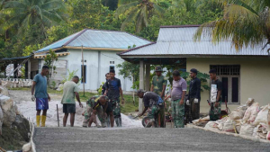 Pengecoran Jalan TMMD Sorong Selatan Tembus 55 Persen