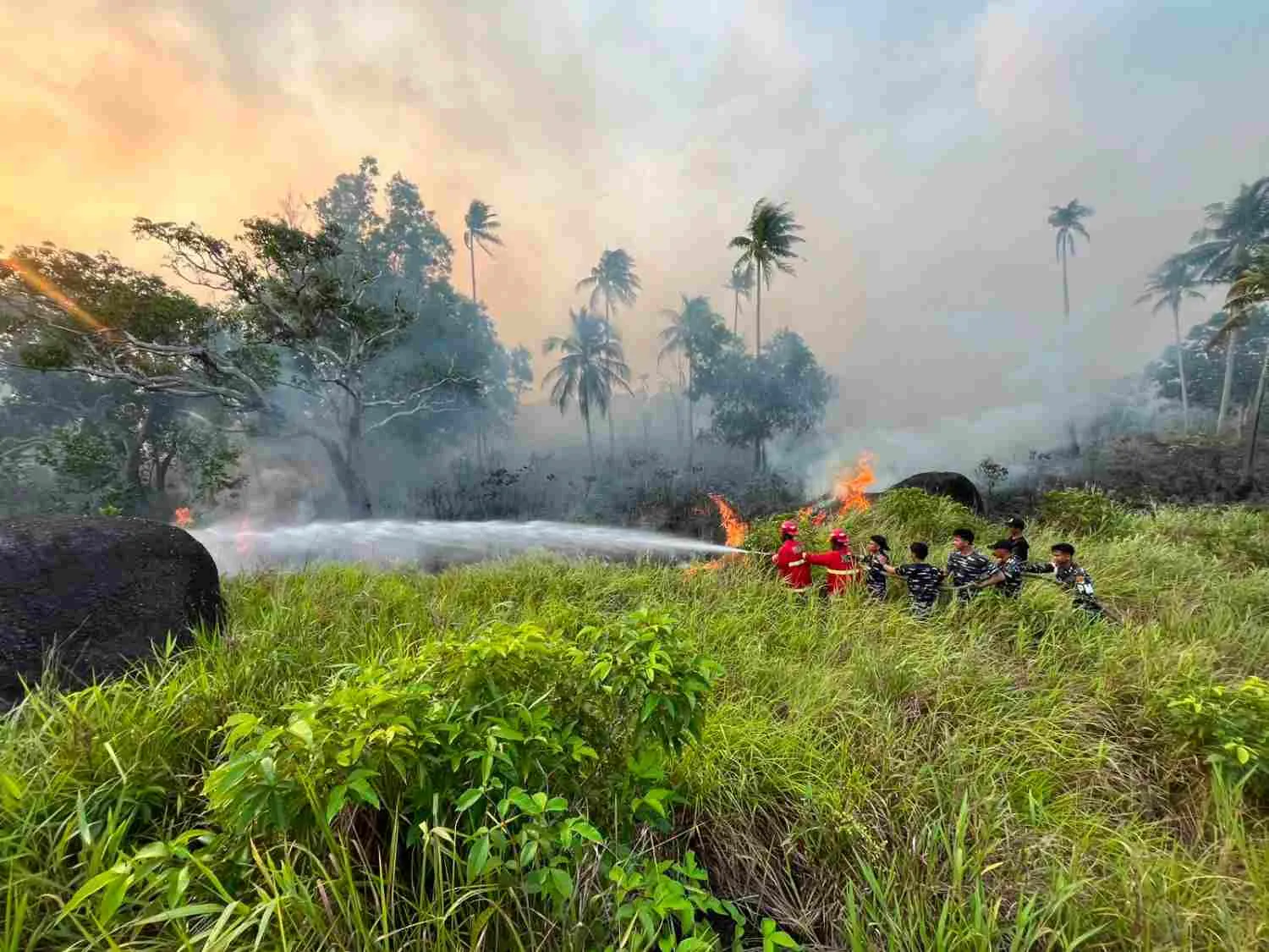 Lanal Ranai Padamkan Karhutla 30 Hektare di Natuna