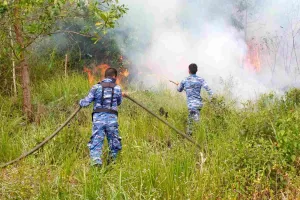 Lanud Sjamsudin Noor Kerahkan Personel dan Helikopter Tangani Karhutla Kalsel