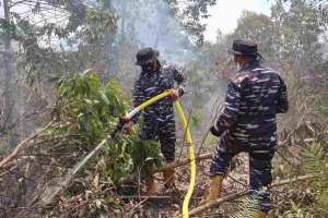 Lanal Banjarmasin Gerak Cepat Padamkan Karhutla di Kabupaten Banjar
