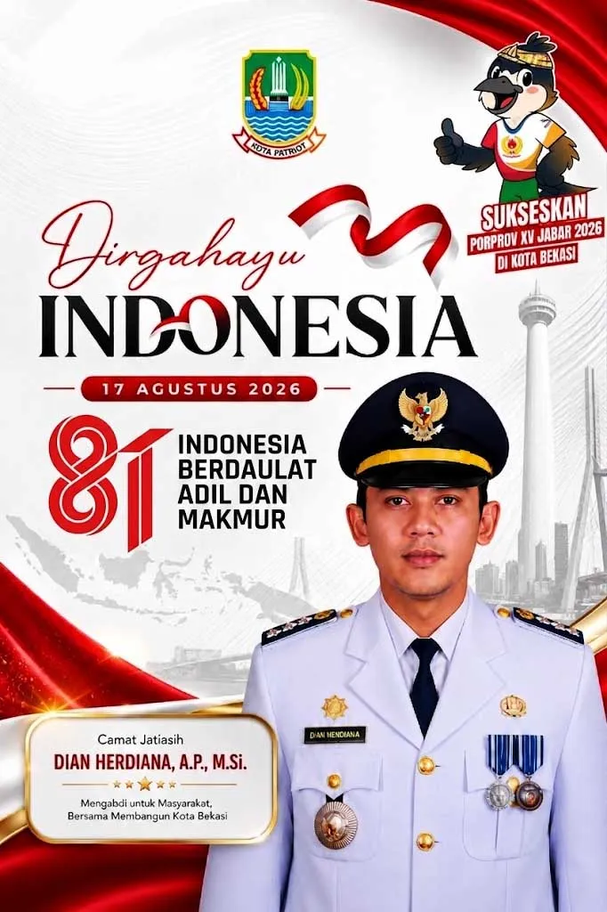 Semangat HUT RI ke-81, Camat Jatiasih Ajak Masyarakat Bersatu Bangun Kota Bekasi dan Sukseskan Porprov XV Jabar 2026