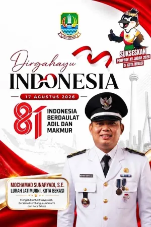 Momentum HUT RI ke-81, Lurah Jatimurni Ajak Warga Sukseskan Porprov XV Jabar