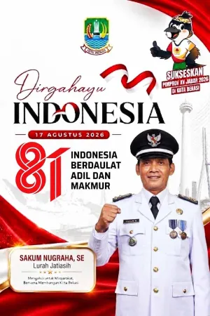 Lurah Jatiasih Sakum Nugraha Ajak Warga Maknai HUT RI ke 81 dengan Semangat Kedaulatan dan Sukseskan Porprov Jabar