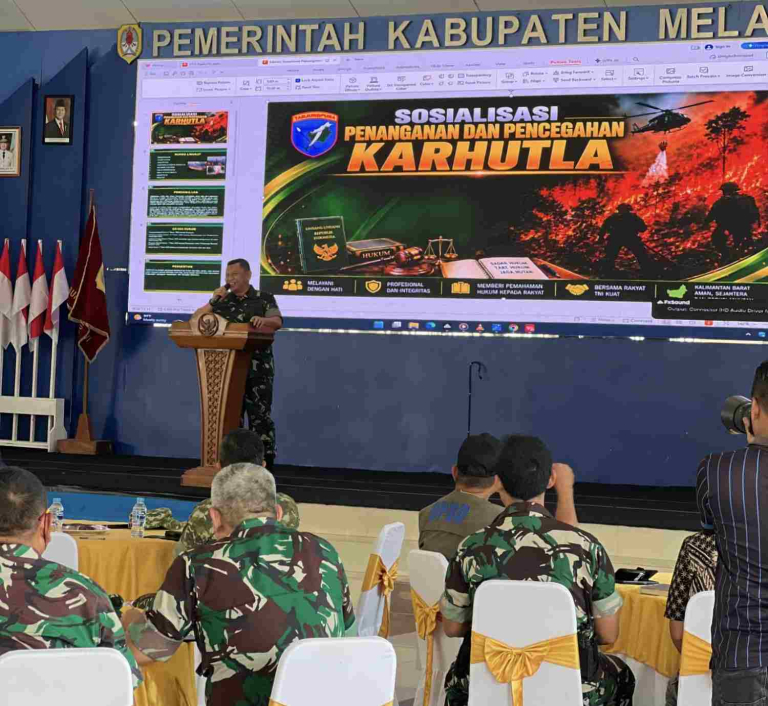 TNI Perkuat Pencegahan Karhutla di 11 Kecamatan Kabupaten Melawi