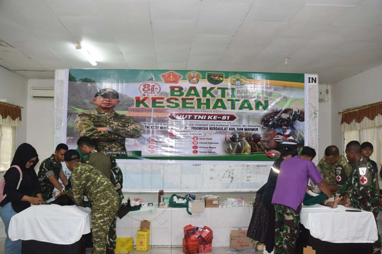 Kodim 1710 Mimika Gelar Bakti Kesehatan Sambut HUT Ke-81 TNI