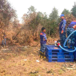 Satgas Darat Lanud Sjamsudin Noor Perkuat Pembasahan Lahan Gambut