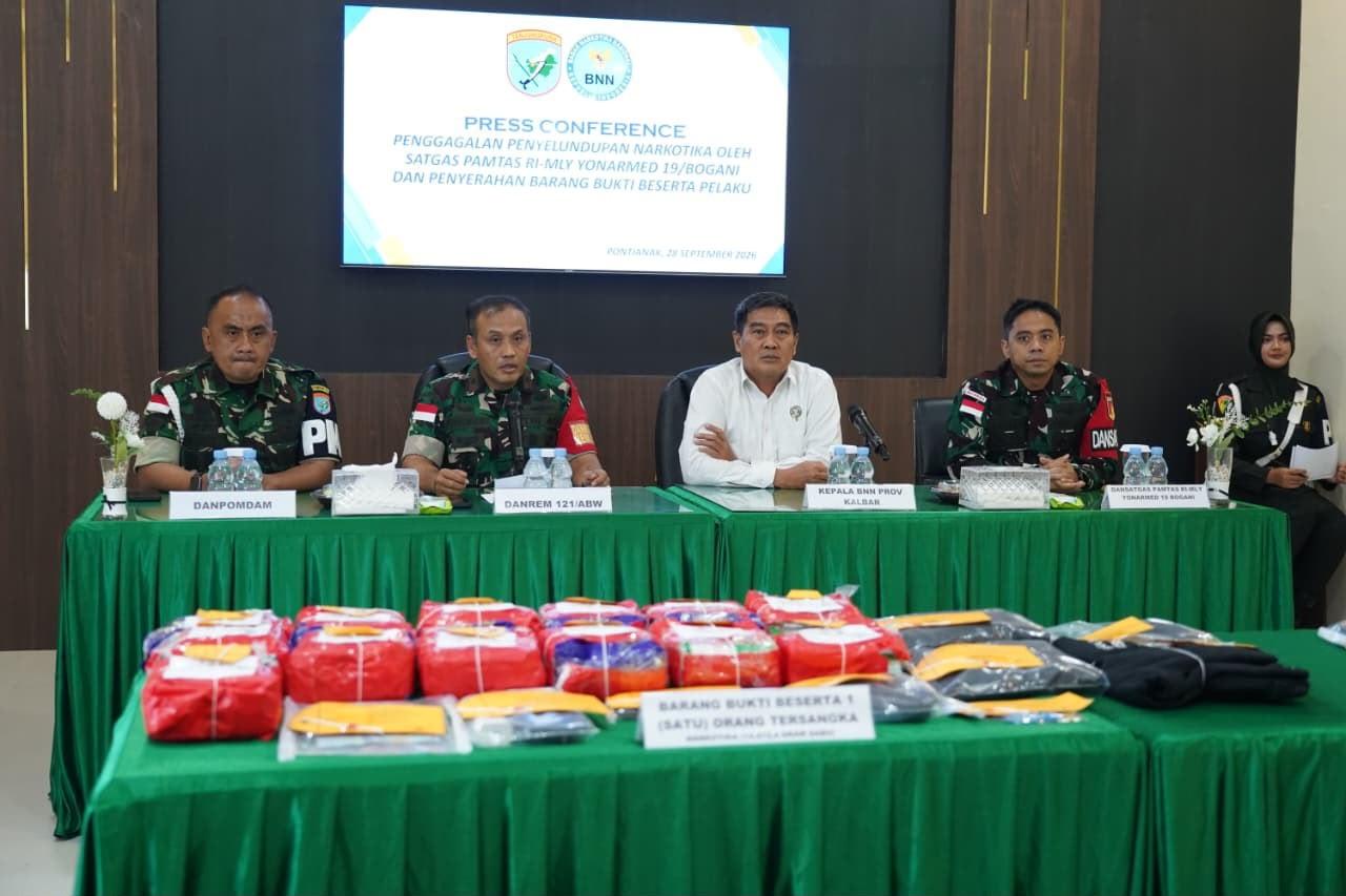 TNI Gagalkan Penyelundupan 16,4 Kilogram Sabu di Perbatasan Kalbar
