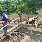 Satgas TMMD ke-130 Kodim Mansel Percepat Pembangunan Jembatan
