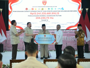 Panglima TNI Hadiri Penyerahan Hasil Penertiban Kawasan Hutan Tahap Kedelapan